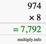 How to calculate 974 times 8 using long multiplication How to calculate 974 times 8 using long multiplication