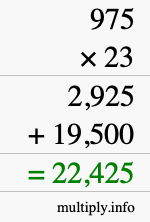 How to calculate 975 times 23 using long multiplication How to calculate 975 times 23 using long multiplication