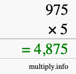 How to calculate 975 times 5 using long multiplication How to calculate 975 times 5 using long multiplication