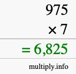 How to calculate 975 times 7 using long multiplication