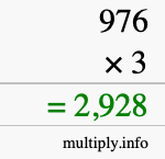 How to calculate 976 times 3 using long multiplication How to calculate 976 times 3 using long multiplication