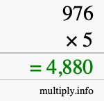 How to calculate 976 times 5 using long multiplication How to calculate 976 times 5 using long multiplication