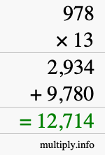 How to calculate 978 times 13 using long multiplication How to calculate 978 times 13 using long multiplication