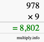 How to calculate 978 times 9 using long multiplication How to calculate 978 times 9 using long multiplication