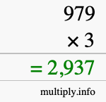 How to calculate 979 times 3 using long multiplication How to calculate 979 times 3 using long multiplication