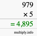 How to calculate 979 times 5 using long multiplication How to calculate 979 times 5 using long multiplication