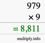 How to calculate 979 times 9 using long multiplication How to calculate 979 times 9 using long multiplication