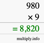 How to calculate 980 times 9 using long multiplication How to calculate 980 times 9 using long multiplication