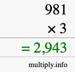 How to calculate 981 times 3 using long multiplication How to calculate 981 times 3 using long multiplication