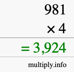 How to calculate 981 times 4 using long multiplication How to calculate 981 times 4 using long multiplication