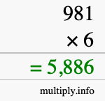 How to calculate 981 times 6 using long multiplication How to calculate 981 times 6 using long multiplication