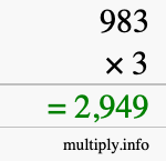 How to calculate 983 times 3 using long multiplication How to calculate 983 times 3 using long multiplication