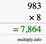 How to calculate 983 times 8 using long multiplication How to calculate 983 times 8 using long multiplication