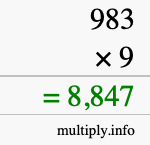 How to calculate 983 times 9 using long multiplication How to calculate 983 times 9 using long multiplication