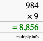 How to calculate 984 times 9 using long multiplication How to calculate 984 times 9 using long multiplication