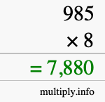 How to calculate 985 times 8 using long multiplication How to calculate 985 times 8 using long multiplication