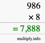 How to calculate 986 times 8 using long multiplication How to calculate 986 times 8 using long multiplication