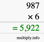 How to calculate 987 times 6 using long multiplication How to calculate 987 times 6 using long multiplication