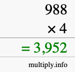 How to calculate 988 times 4 using long multiplication How to calculate 988 times 4 using long multiplication