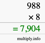 How to calculate 988 times 8 using long multiplication How to calculate 988 times 8 using long multiplication