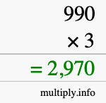 How to calculate 990 times 3 using long multiplication How to calculate 990 times 3 using long multiplication