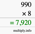 How to calculate 990 times 8 using long multiplication How to calculate 990 times 8 using long multiplication