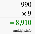 How to calculate 990 times 9 using long multiplication How to calculate 990 times 9 using long multiplication