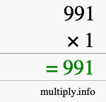 How to calculate 991 times 1 using long multiplication