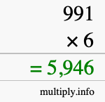 How to calculate 991 times 6 using long multiplication How to calculate 991 times 6 using long multiplication