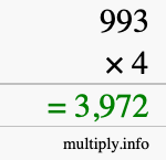 How to calculate 993 times 4 using long multiplication How to calculate 993 times 4 using long multiplication