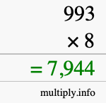 How to calculate 993 times 8 using long multiplication How to calculate 993 times 8 using long multiplication