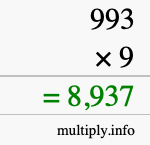 How to calculate 993 times 9 using long multiplication How to calculate 993 times 9 using long multiplication
