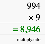 How to calculate 994 times 9 using long multiplication How to calculate 994 times 9 using long multiplication