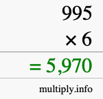 How to calculate 995 times 6 using long multiplication How to calculate 995 times 6 using long multiplication