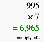 How to calculate 995 times 7 using long multiplication How to calculate 995 times 7 using long multiplication