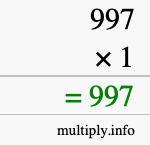 How to calculate 997 times 1 using long multiplication