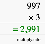 How to calculate 997 times 3 using long multiplication How to calculate 997 times 3 using long multiplication