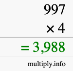 How to calculate 997 times 4 using long multiplication How to calculate 997 times 4 using long multiplication