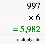 How to calculate 997 times 6 using long multiplication How to calculate 997 times 6 using long multiplication