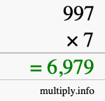 How to calculate 997 times 7 using long multiplication