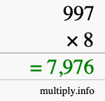 How to calculate 997 times 8 using long multiplication How to calculate 997 times 8 using long multiplication