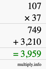 How to calculate 107 times 37 using long multiplication How to calculate 107 times 37 using long multiplication