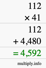 How to calculate 112 times 41 using long multiplication