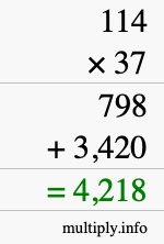 How to calculate 114 times 37 using long multiplication How to calculate 114 times 37 using long multiplication