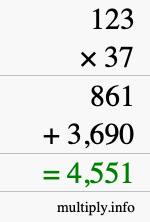 How to calculate 123 times 37 using long multiplication How to calculate 123 times 37 using long multiplication