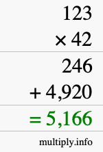 How to calculate 123 times 42 using long multiplication How to calculate 123 times 42 using long multiplication