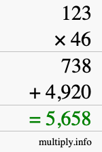 How to calculate 123 times 46 using long multiplication How to calculate 123 times 46 using long multiplication