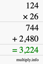 How to calculate 124 times 26 using long multiplication How to calculate 124 times 26 using long multiplication