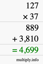 How to calculate 127 times 37 using long multiplication How to calculate 127 times 37 using long multiplication