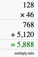 How to calculate 128 times 46 using long multiplication How to calculate 128 times 46 using long multiplication